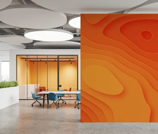 energisk abstraktion i orange toner abstrakta tapeter tapeter demural