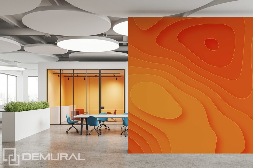 Energisk abstraktion i orange toner Abstrakta Tapeter Tapeter Demural